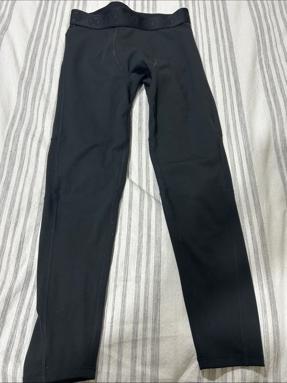 90 Degree By Reflex Black Compression Leggings with Subtle Logo